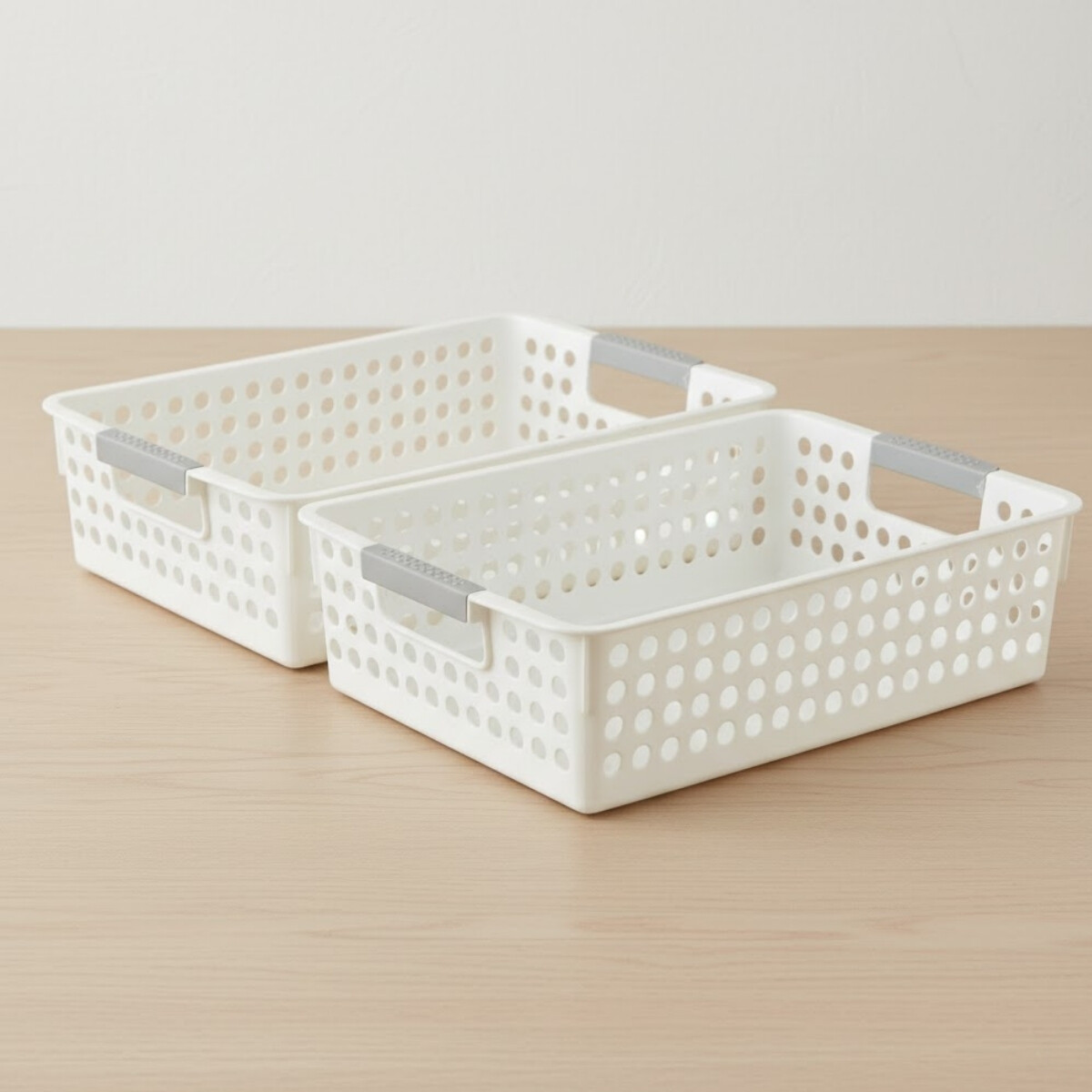 Set x2 Cesto calado M 22 X 30 X 9 - BLANCO 