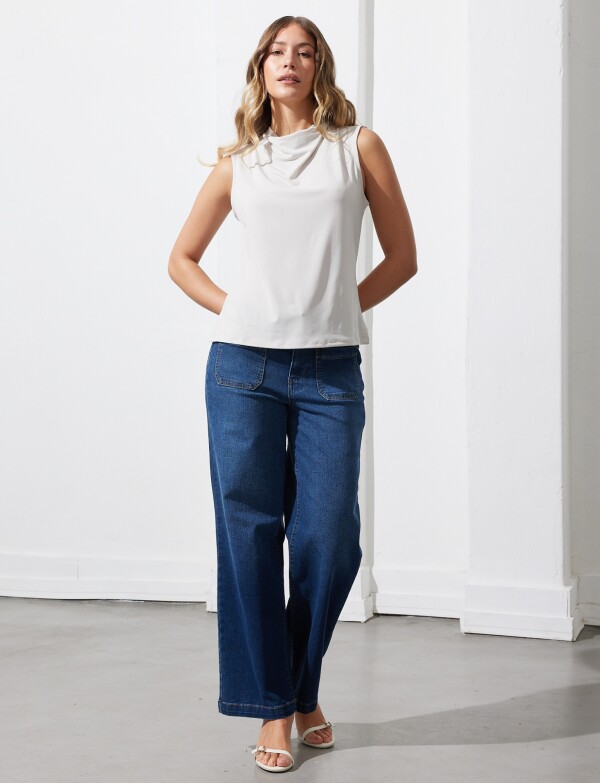 Blusa Cuello Volcado BEIGE CLARO