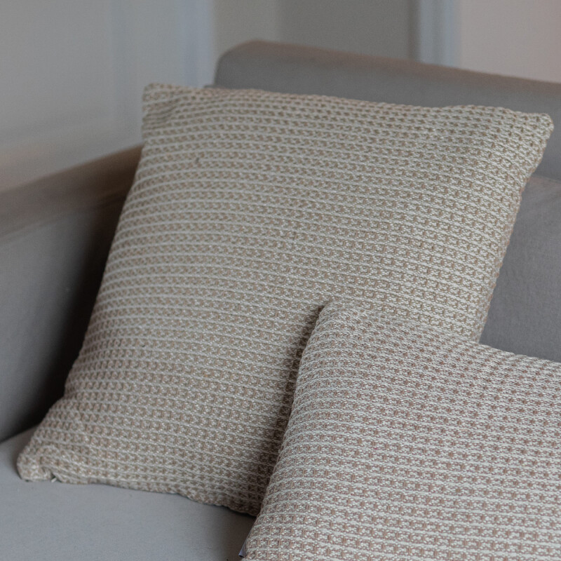 Funda de almohadón algodón 45x45cm Beige Waffle