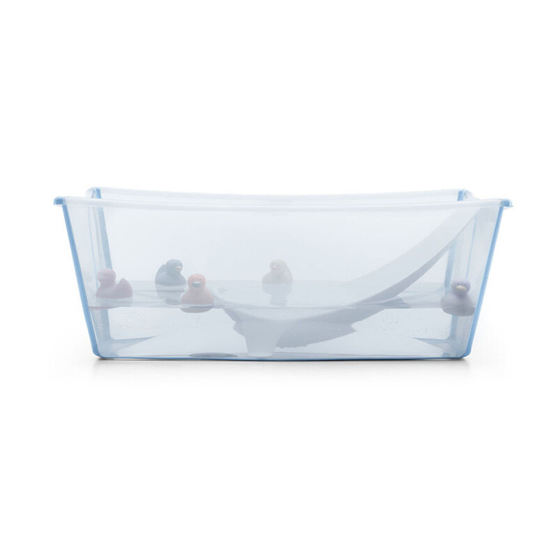 Baño Plegable Flexi Bath Transparente / Celeste + Soporte Cuchara Stokke Baño Plegable Flexi Bath Transparente / Celeste + Soporte Cuchara Stokke