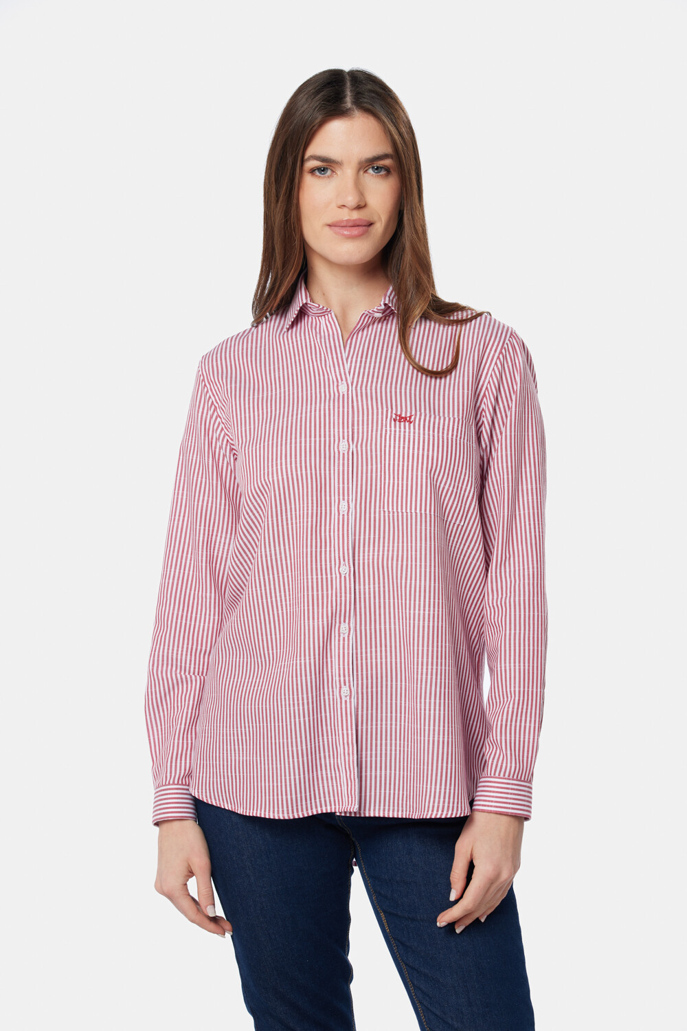 CAMISA HOLGADA RAYADA Rojo