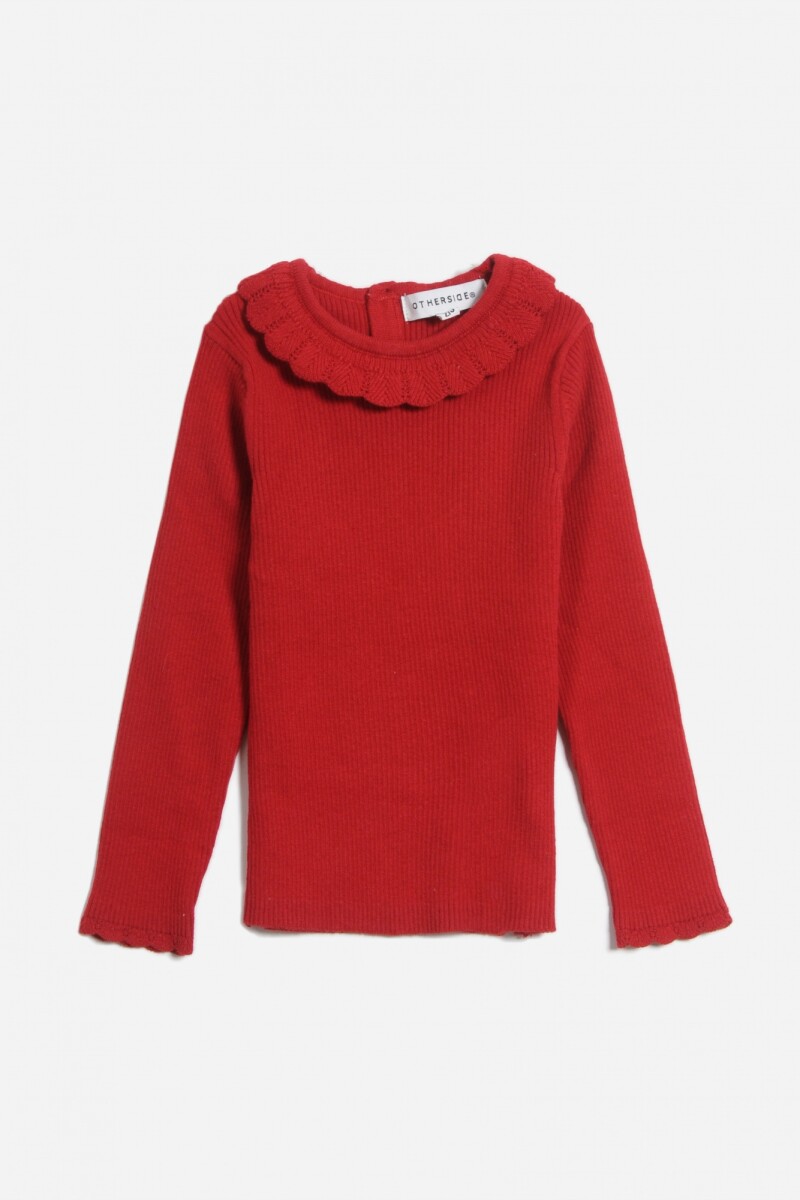 Sweater con volado - Rojo 