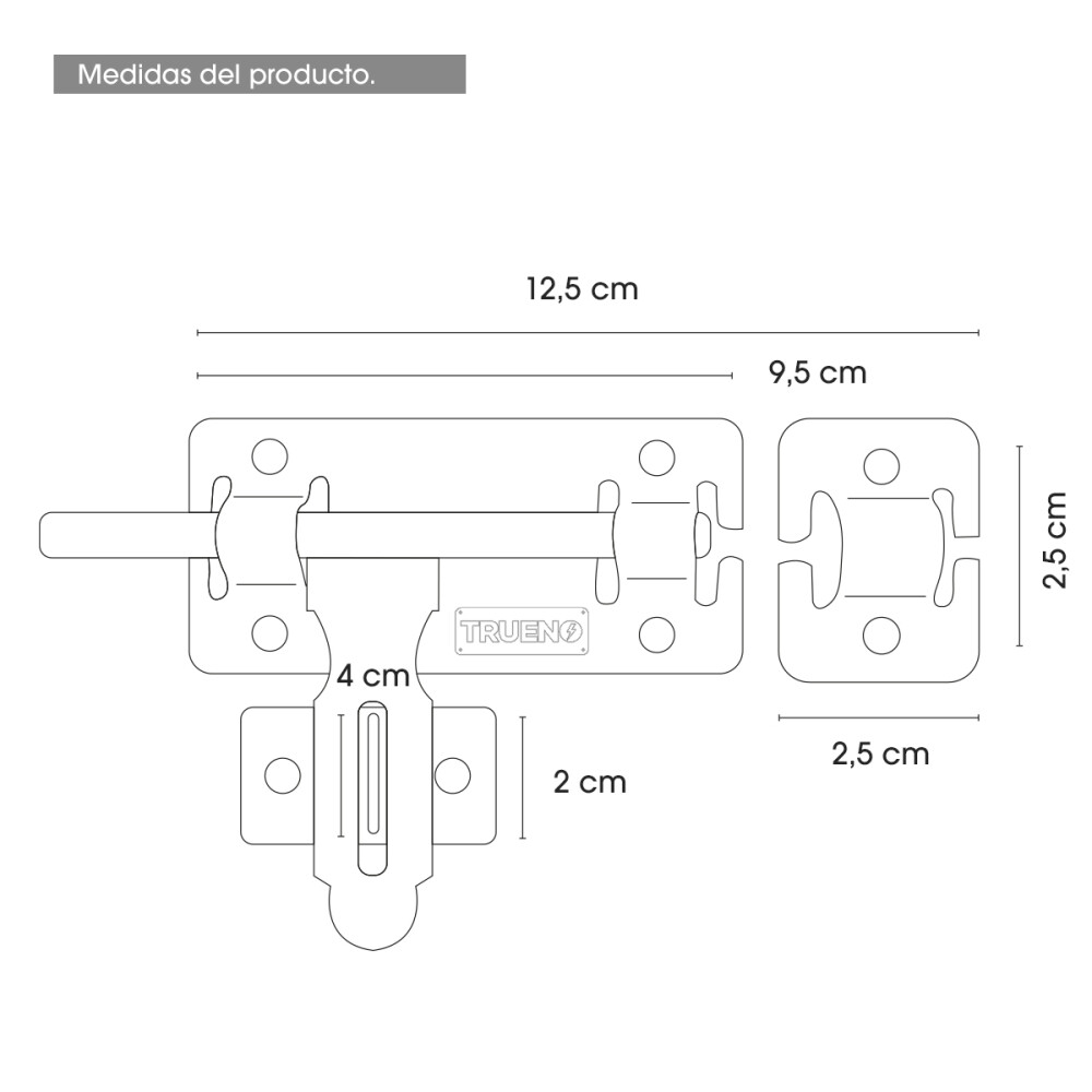 Pasador Metalico De Seguridad Plateado Puerta Traba 12cm Pasador Metalico De Seguridad Plateado Puerta Traba 12cm