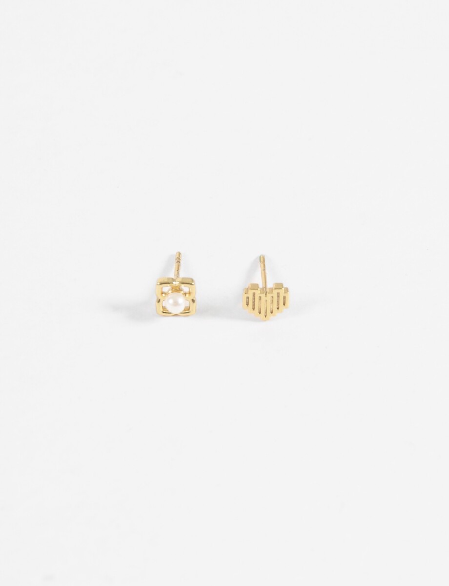 Caravanas acero pin cute - dorado 