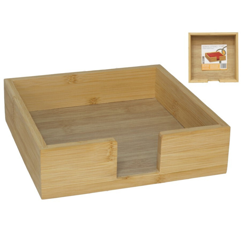 Servilletero de Bambú 20,5 x 20,5 x 5,5 cm SERVILLETERO BAMBU 20.5X20.5X5.5 CM