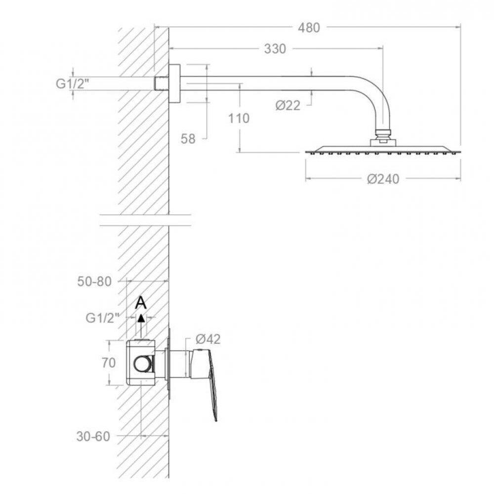 GRIFERÍA DE DUCHA EMBUTIDA MODELO CIVIC K5118012 Grifería De Ducha Embutida Modelo Civic K5118012