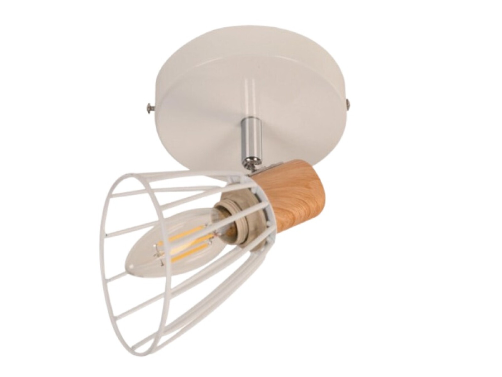 "APLIQUE 1 LUZ ""PINO"" E27 40W BLANCO Y MADERA" 