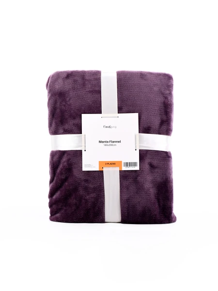 MANTA FLANNEL LISA 2 PLAZAS PURPURA