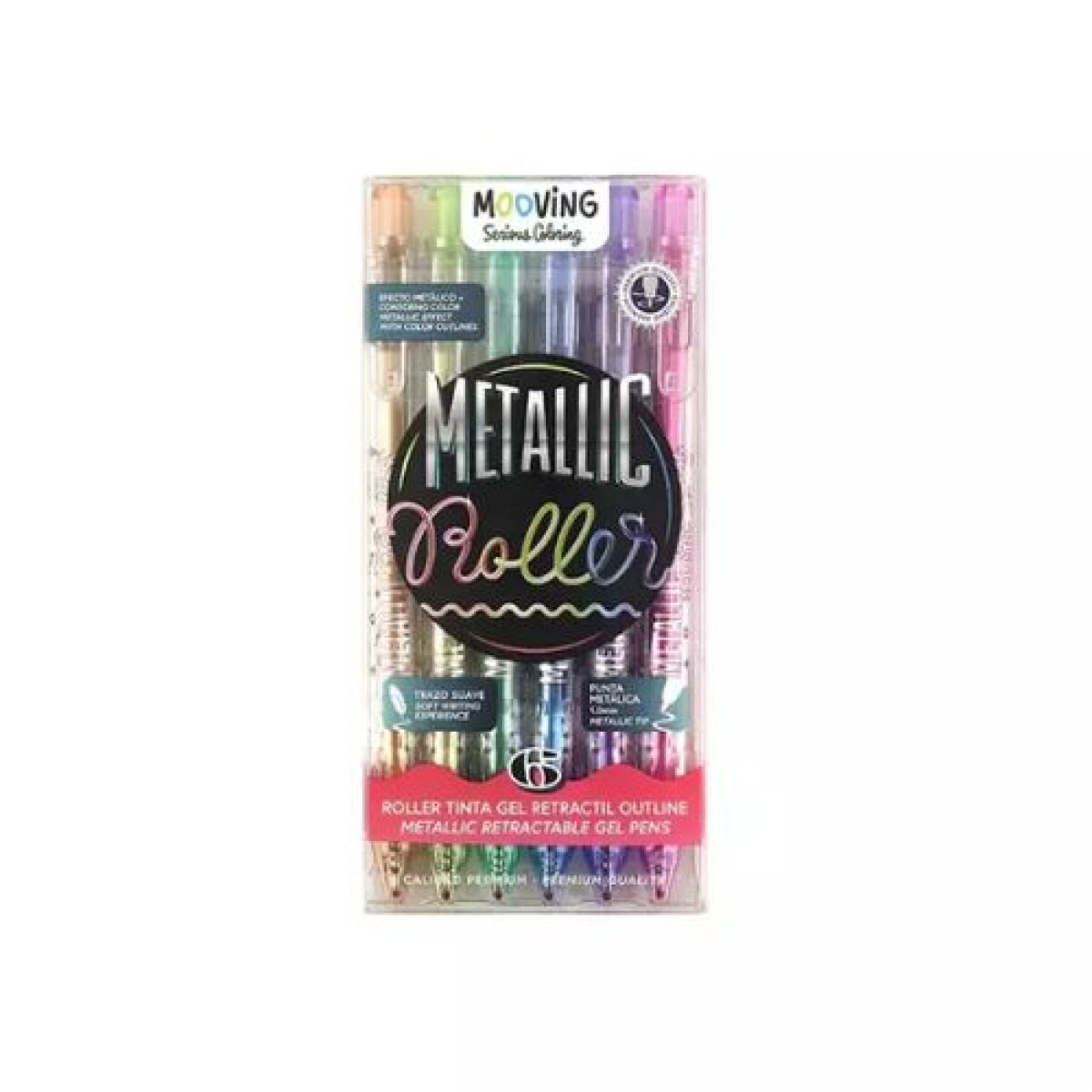 Lapicera Roller Outliner retractil Mooving caja x6 - Lapicera Roller Outliner Retractil Mooving Caja X6 