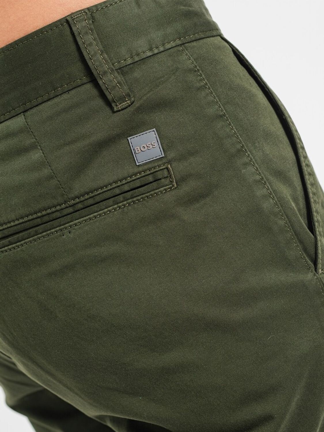 Hugo Boss -Pantalón casual de algodón, SCHINO-TABER Verde