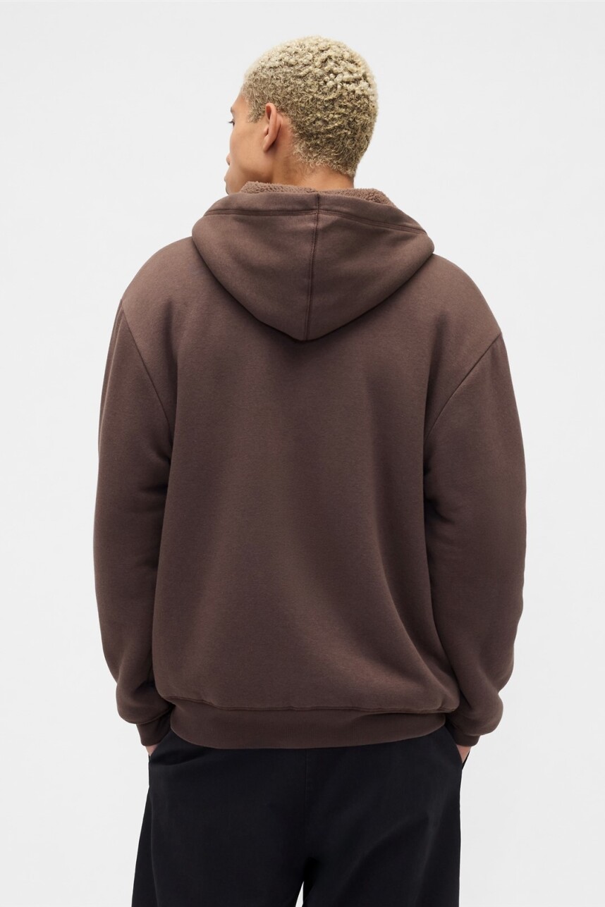 Canguro Con Corderito Logo Gap Hombre New Brown661
