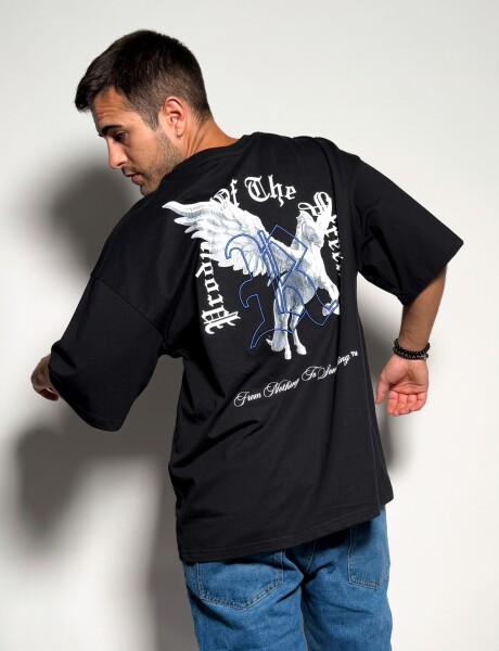Remera oversize con estampas Iker Negro