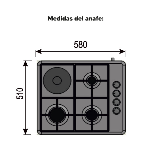 Anafe A Gas Punktal Pk-602ag ANAFE A GAS PUNKTAL PK-602AG AP