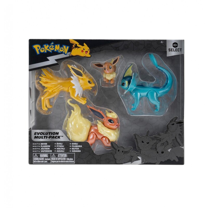Multipack Pokémon Select Evolutions Eevee y Evoluciones POKEMON SELECT EVOLUTION MULTIPACK (2"""" EVEE, 3""""JOLTEON, 3""""VAPOREON, 3"""" FLAREON)