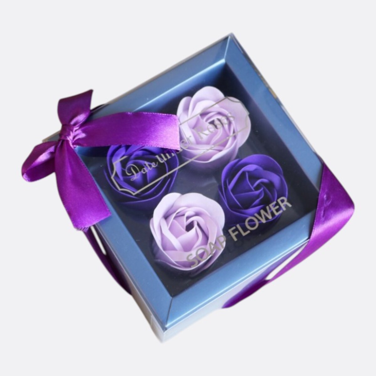 Set Arreglo De Jabones Diseño Rosas x4 - Violeta/Lila 