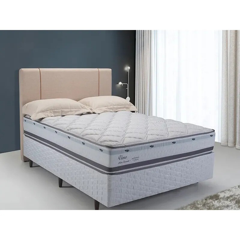 Respaldo de sommier 1.93mts, 2 plazas (King) - LISO TAPIZADO BEIGE C/LISTON CAMEL Respaldo de sommier 1.93mts, 2 plazas (King) - LISO TAPIZADO BEIGE C/LISTON CAMEL