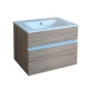 Mueble Baño En Melamina 61X46X47.5Cm Color Nogal C/Bacha Loza GAMAS DE MARRON
