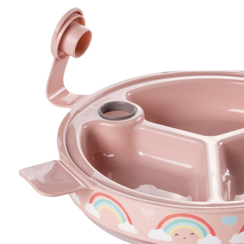 Plato Térmico con Ventosa para Bebé 318 ml ARCOIRIS ROSA