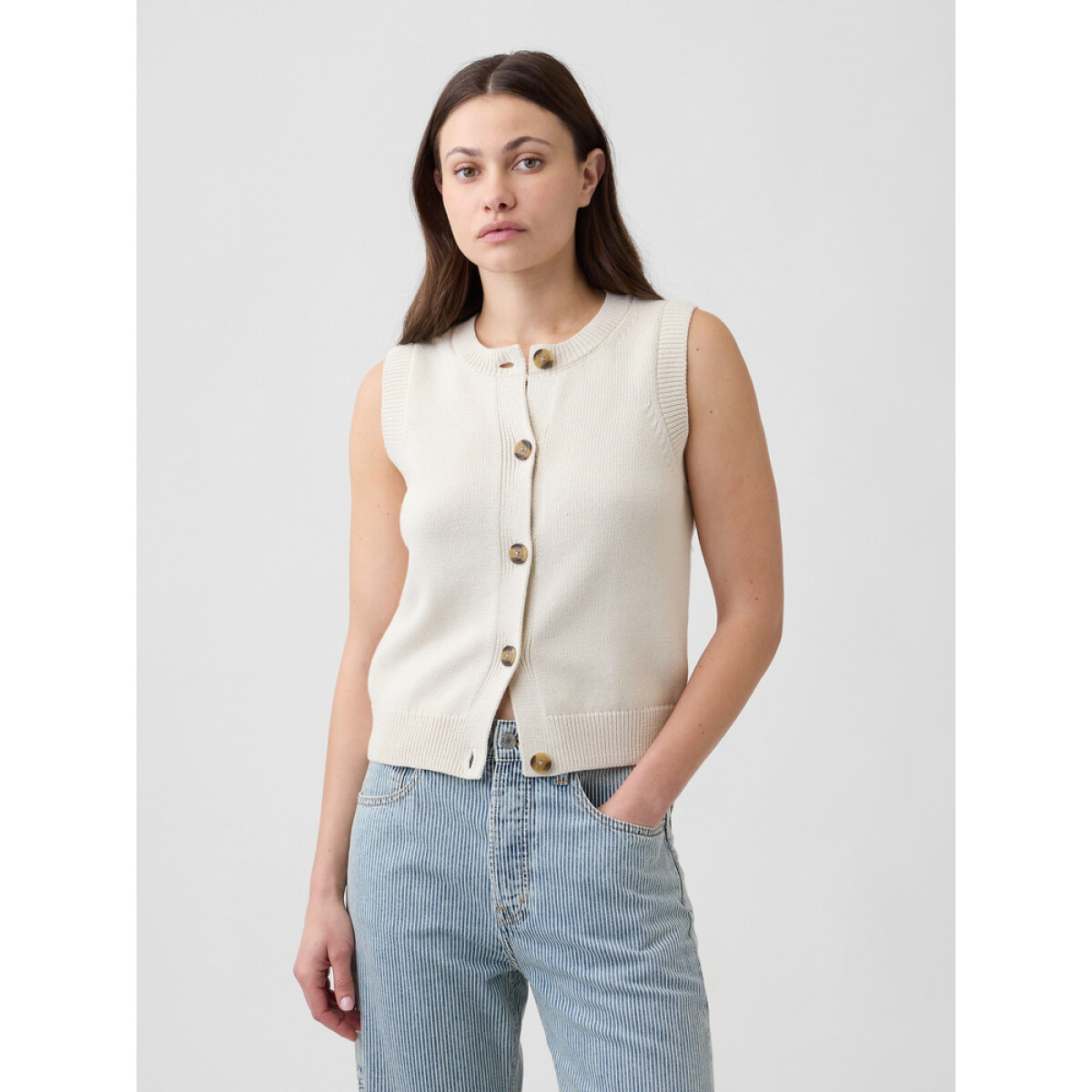 V-SWEATER VEST - CHINO 