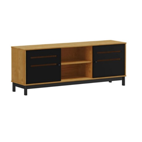 RACK MADRID 2 PUERTAS ROBLE / NEGRO RACK MADRID 2 PUERTAS ROBLE / NEGRO