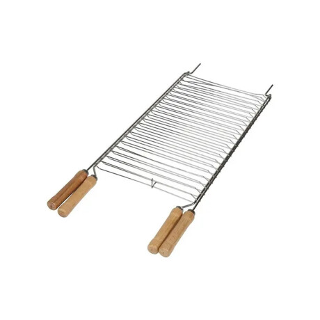 Rejilla Doble Master Grill P/Parrilla Con Mangos de Madera Plateado