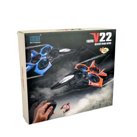 Avión de combate juguete Control remoto Negro/naranja