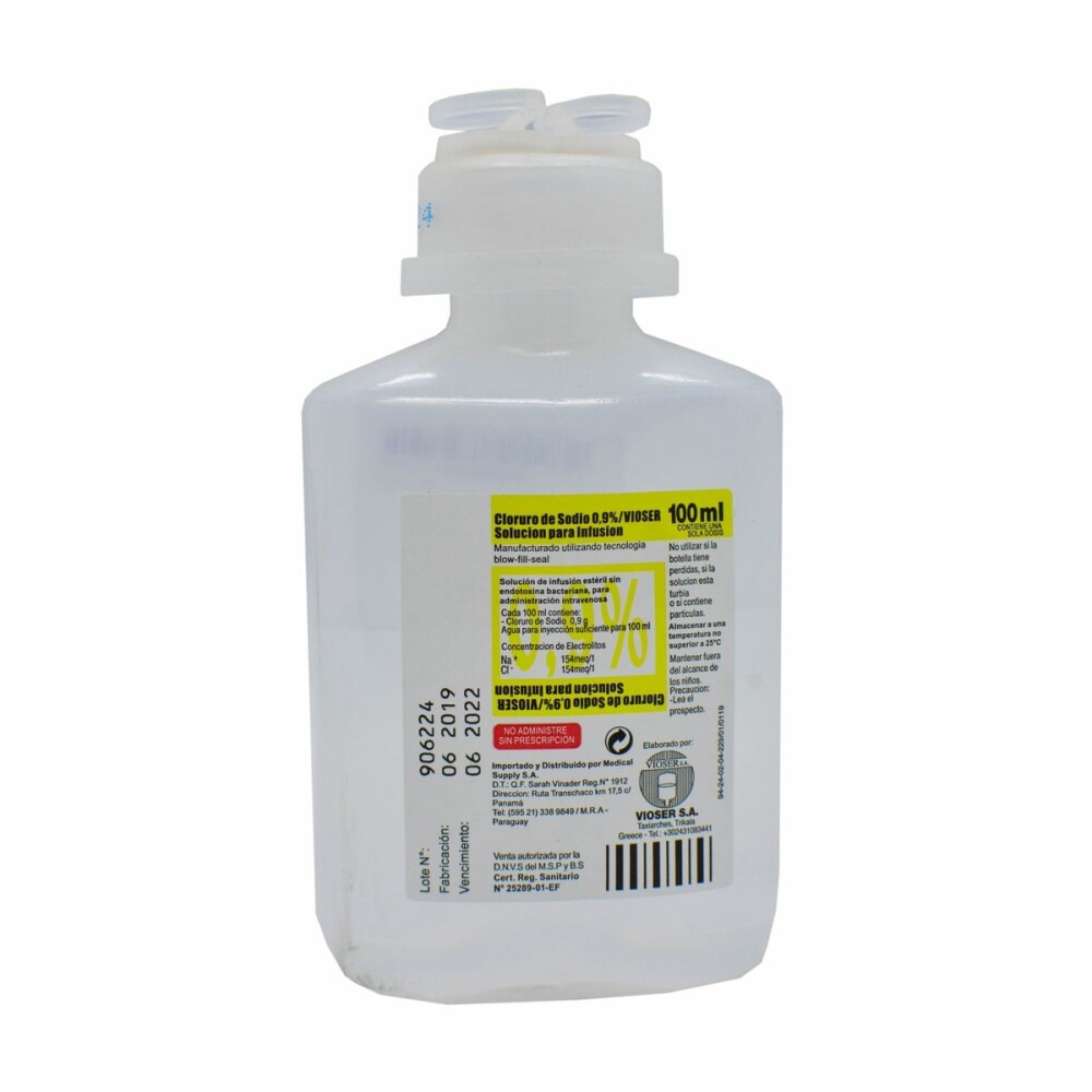SUERO FISIOL. 0, 9% VIOSER FR. X 100 ML. única