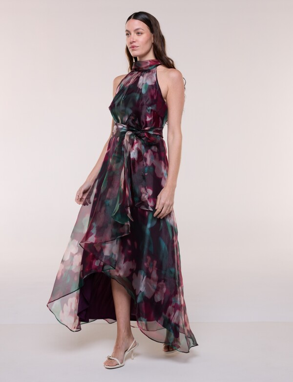 Vestido Halter Asimétrico VIOLETA/MULTI