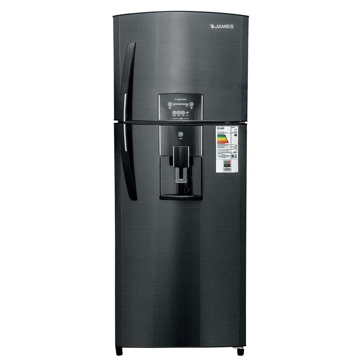 REFRIGERADOR JAMES JM 560 Dark Dispensador 390L Frio Seco 