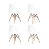 Pack 4 Sillas De Comedor Eames Lumax De Diseño Moderno Con Patas De Madera Blanco