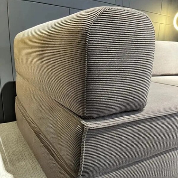 Sofa Sillón Cama Teddy Full Premium 3 Cuerpos Corderoy Gris 1