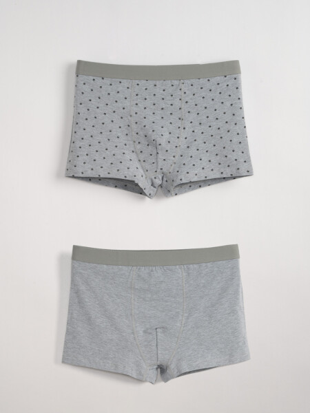 Boxer algodón corto Palmeras Gris Melange