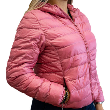 Uzspace Campera Dama Capucha Liviana Fácil Guardado Rosa