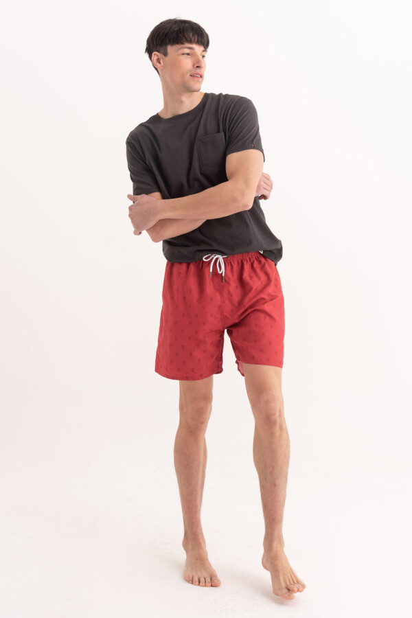 Short de baño estampado Arabesco Coral