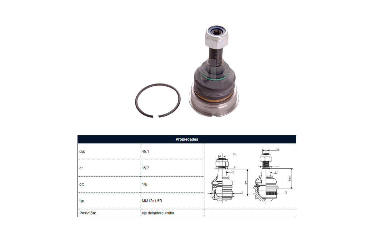 Rotula Del Volks Amarok 4X2 - 4X4 11-25 Der/Izq Rotula Del Volks Amarok 4X2 - 4X4 11-25 Der/Izq