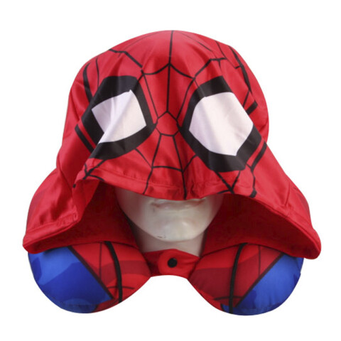 Almohadón Infantil de Viaje Cervical Con Capucha 30 x 30 cm Spiderman