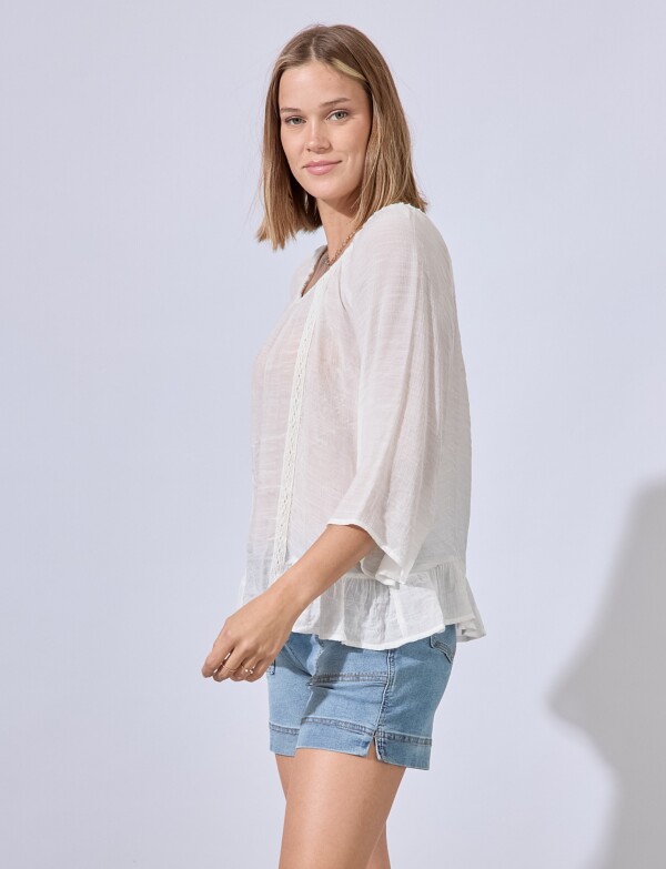 Blusa Crochet BLANCO