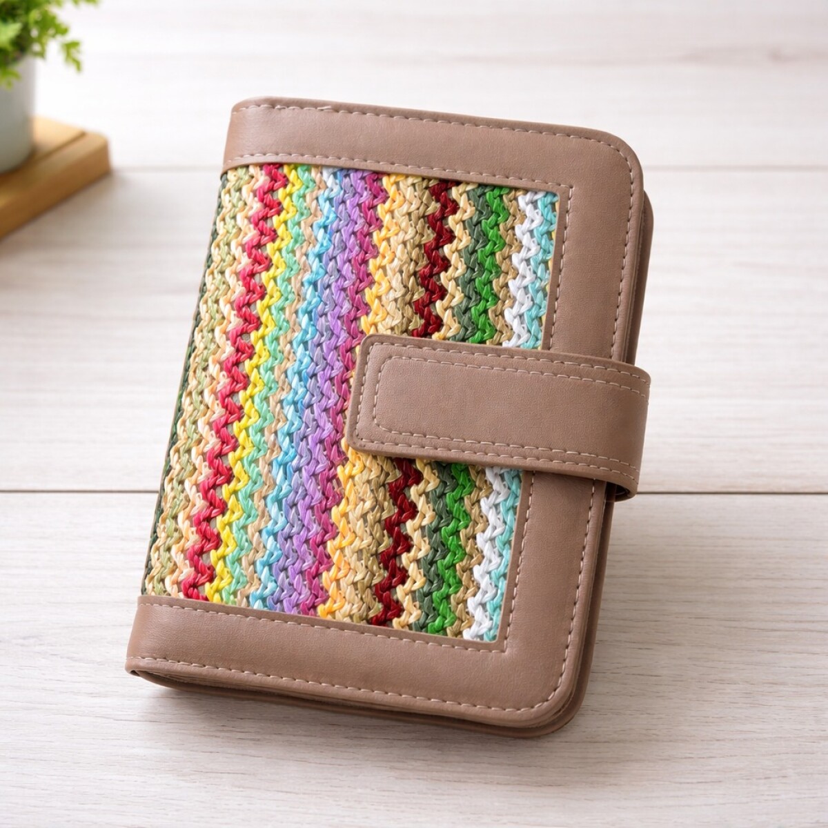 Billetera de Dama Tejida con Cierre - Multicolor 