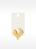 Pendiente Individual Con Corazón En Relieve - Acero Inoxidable dorado