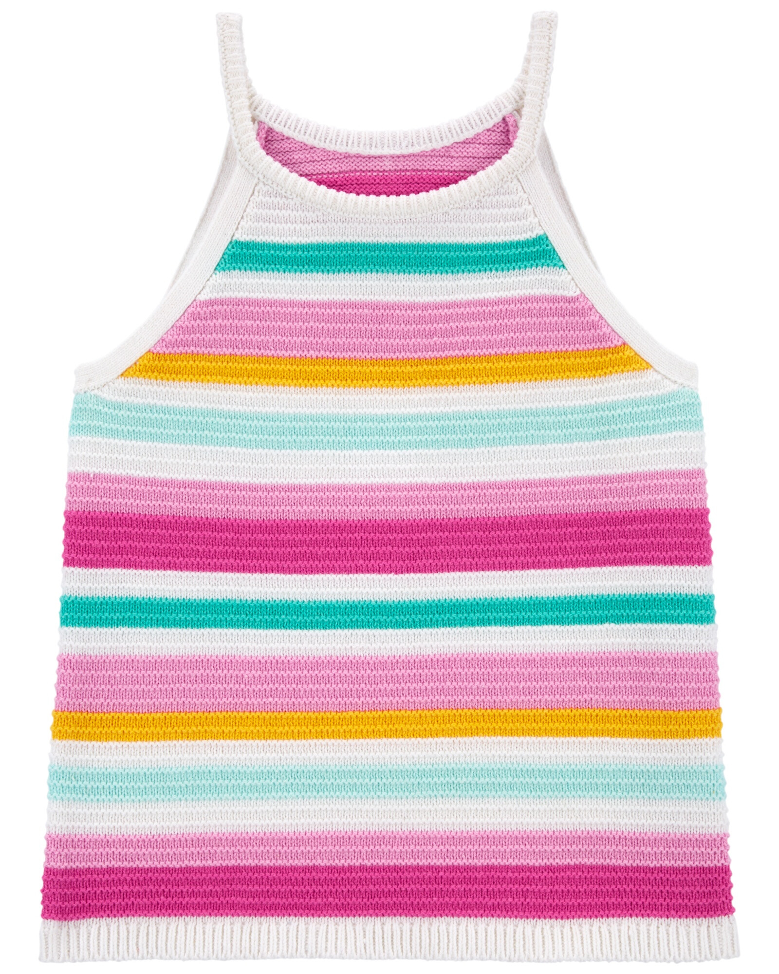Musculosa a crochet, diseño a rayas Sin color