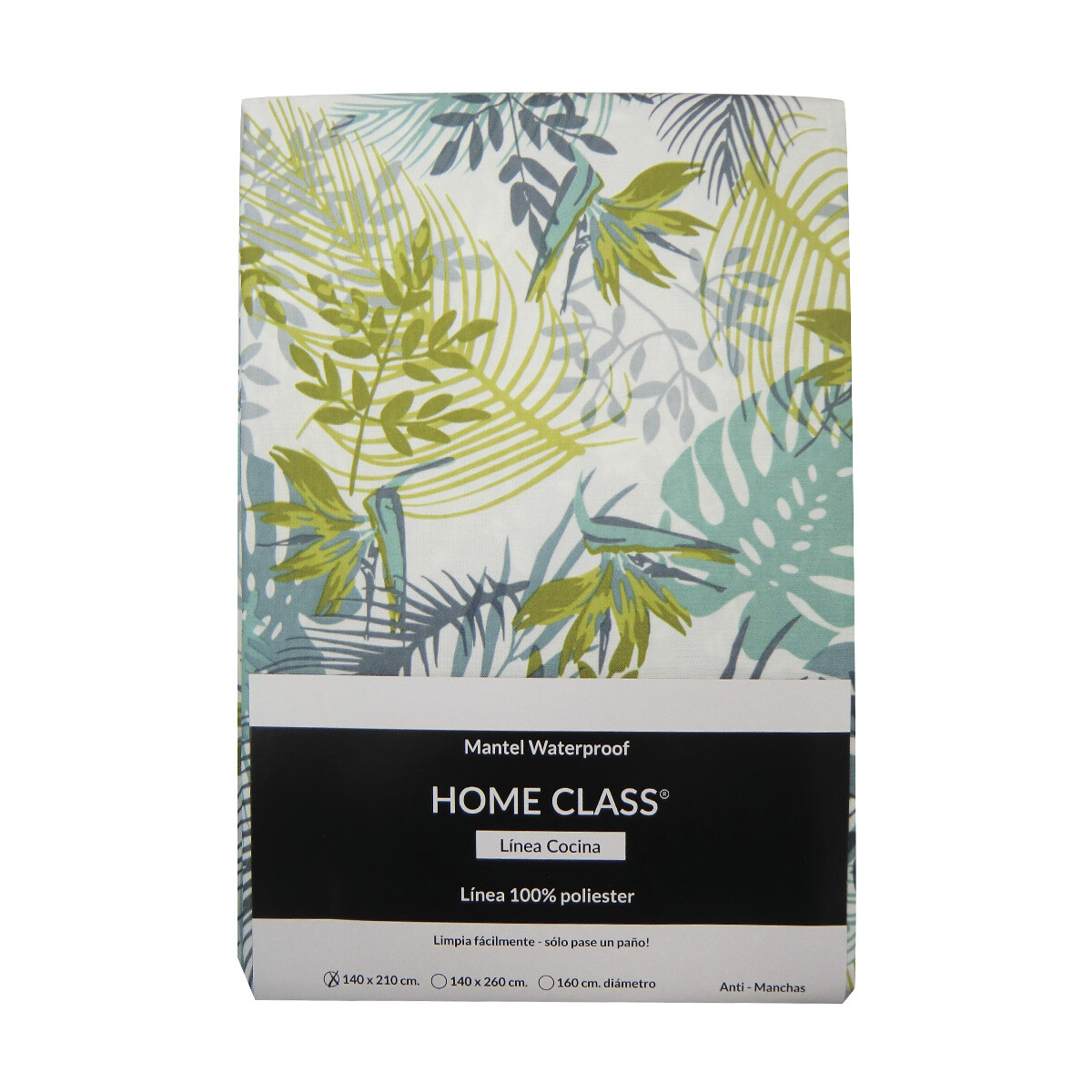 Mantel Redondo Waterproof Home Class 160 cm - 1655 HOJAS MENTA 