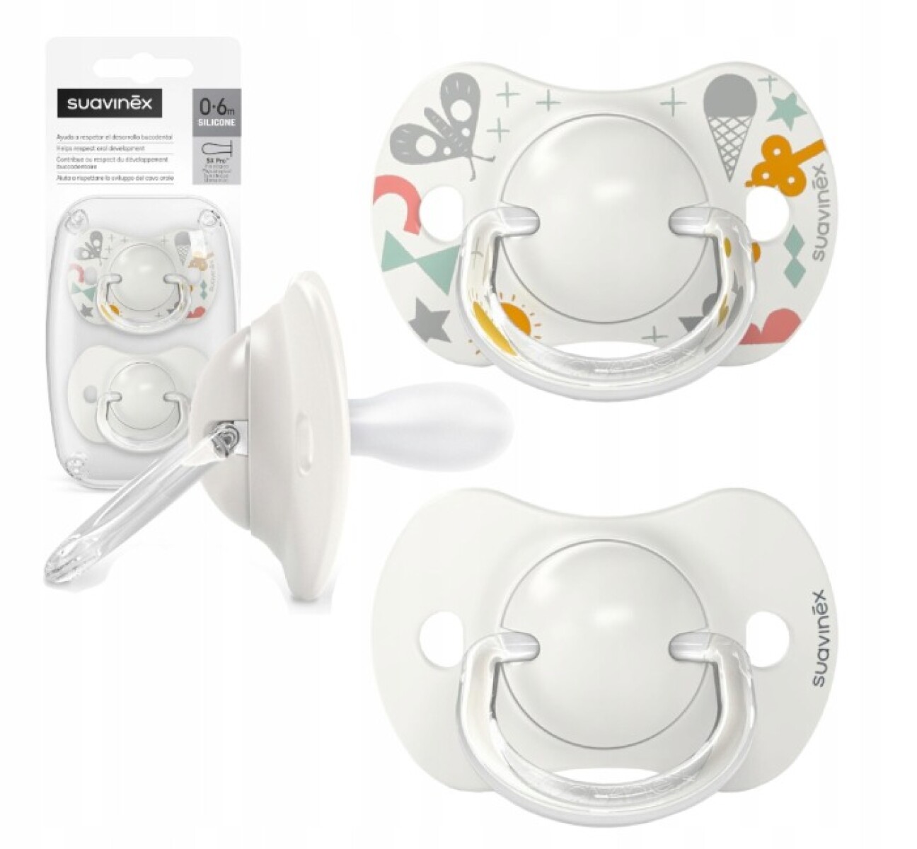 Set x2 chupete fisiologico Suavinex 0 a 6 M - Park Blanco 