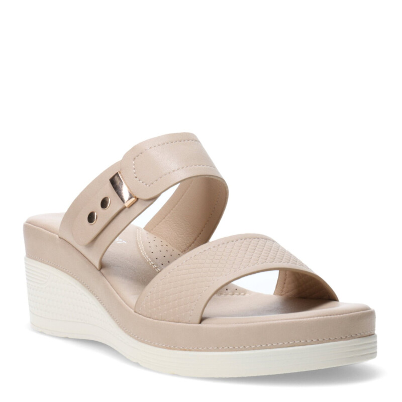 Sandalias de Mujer Lady Confort HAYS con dos tiras Beige