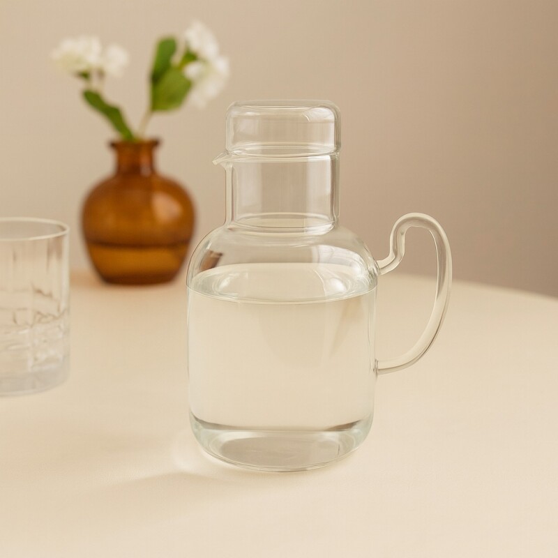 Decantador de Vidrio con Vaso y Asa 1L Decantador de Vidrio con Vaso y Asa 1L