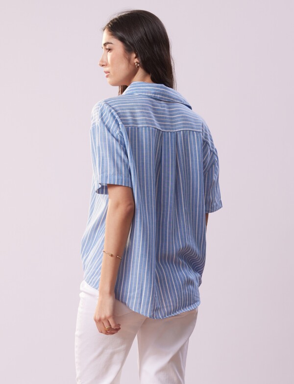 Blusa Cruzada AZUL/MULTI