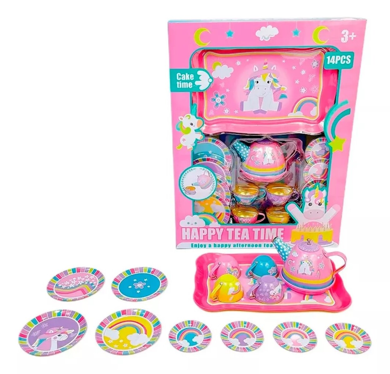 Juego de te Unicornio metal 