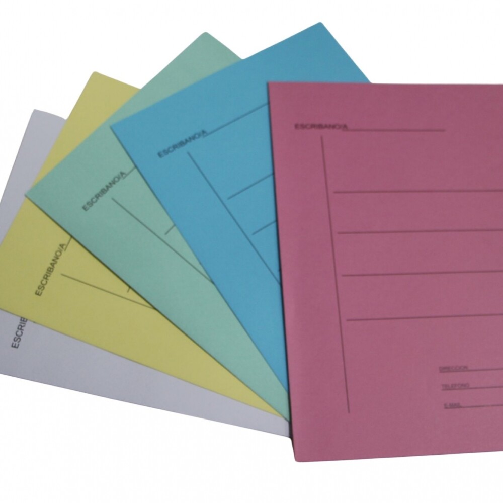 DOCENA DE CARPETAS DE CARTULINA PARA ESCRIBANIA COLOR ROSADO