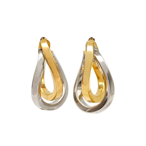 Caravanas Aros Cruzados de oro- Oro bajo - Sin piedra- CA8146 sinpiedra
