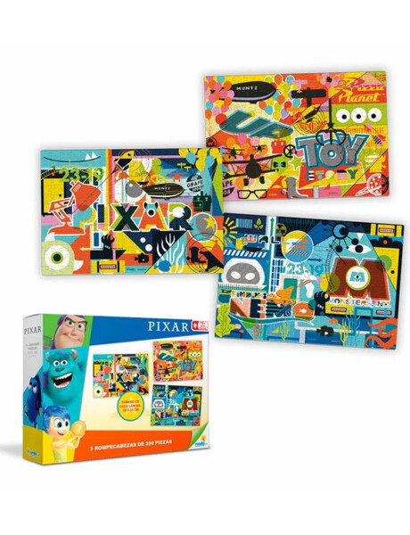 Puzzles x3 Pixar 250 piezas cada uno Puzzles x3 Pixar 250 piezas cada uno