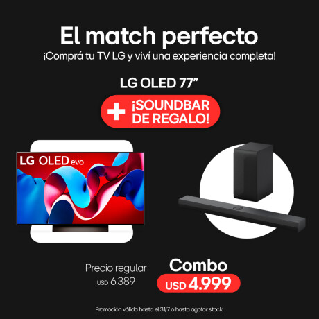 TV LG OLED evo 4K 77" OLED77C4 + Soundbar DE REGALO TV LG OLED evo 4K 77" OLED77C4 + Soundbar DE REGALO